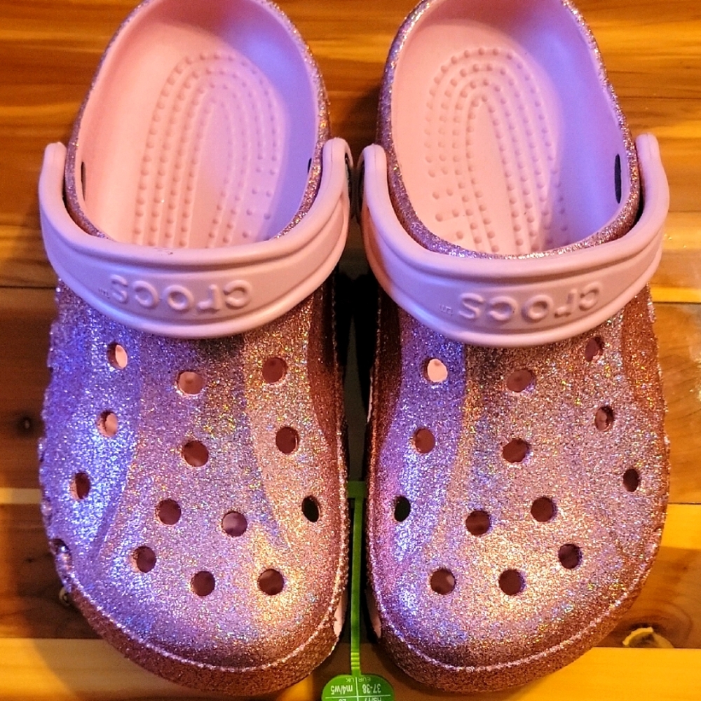 CROCS  Pink Glitter W-7 M-5